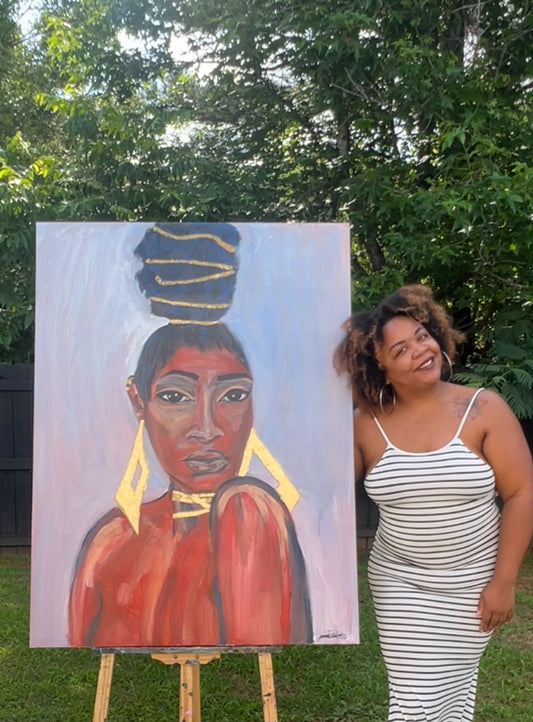 Original Canvas Art: Laced in Gold