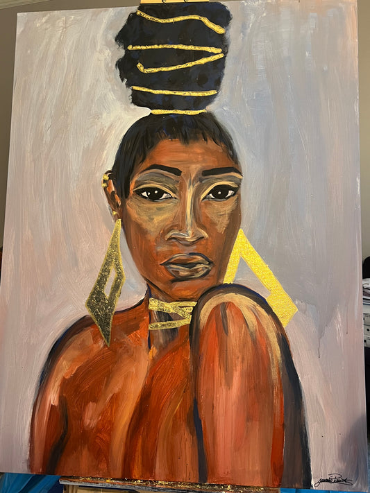 Original Canvas Art: Laced in Gold